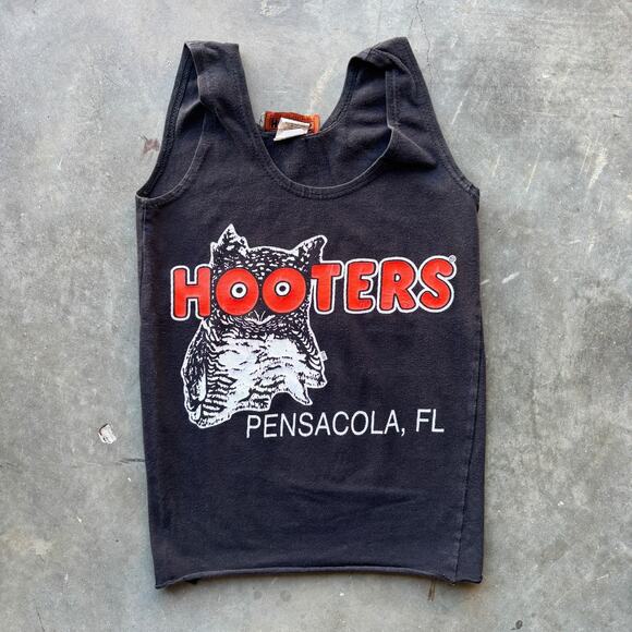 Hooters Uniform Set Tank Top & Shorts PENSACOLA, FL Women's Size XS Black - Picture 2 of 15